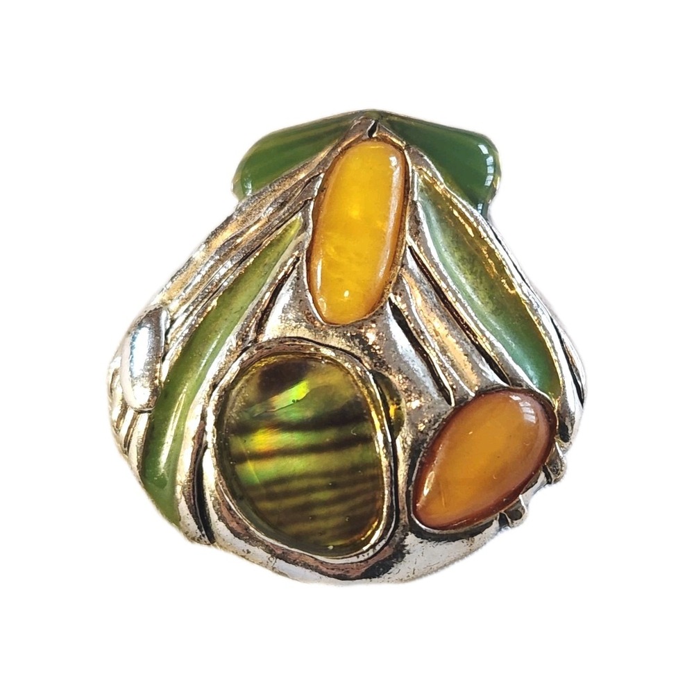 Vintage Green Abalone‎ Shell Brooch Pendant Ocean Summer Pin Beach Jewelry Gift